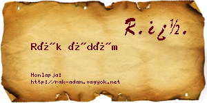 Rák Ádám névjegykártya